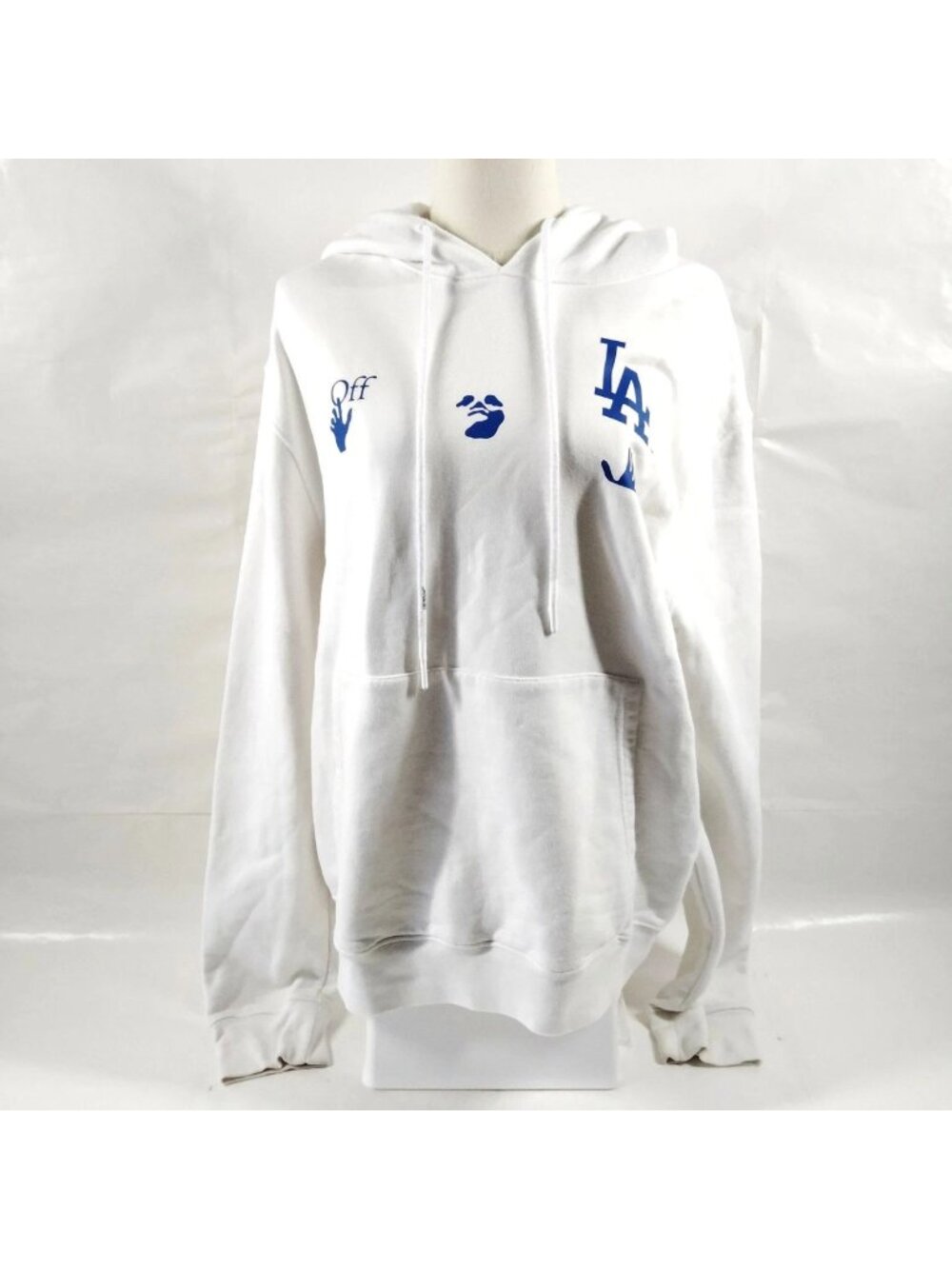 $1195 Authentic OFF-WHITE Made in PORTUGAL Men’s White Hoodie Sweatshirt Sz.XL